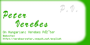 peter verebes business card